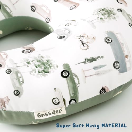 Image of GRSSDER Nursing Pillow Cover Stretchy Minky Removable Nursing Covers for Breastfeeding Pillows, Ultra Soft Comfortable Slipcover for Boy and Girls