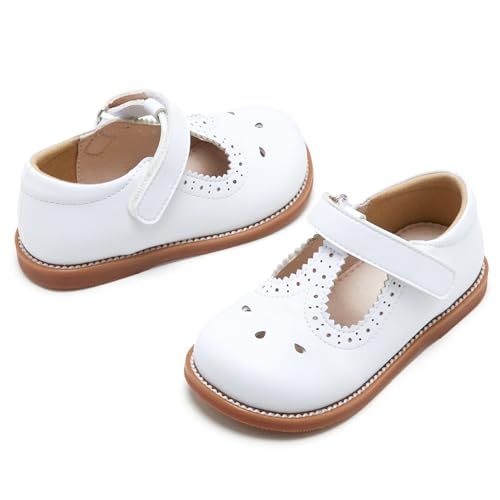 Image of GINFIVE Toddler Girls Dress Shoes Little Kids Flats School Mary Janes Shoes