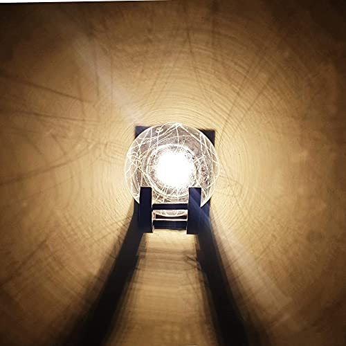 Image of Wooden & Glass Wall Light for Home, Brown & Transparent Antique Decorative Wall Lamp with E27 Holder, Wall Light Bulb Not Included, Pack of 2