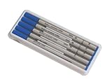Set enthält 5 Ersatzminen Troika Ersatzminen für Tintenroller, 5er Pack, Made in Germany, schnelltrocknend, Strichstärke M, Keramikkugel, Metall, blau