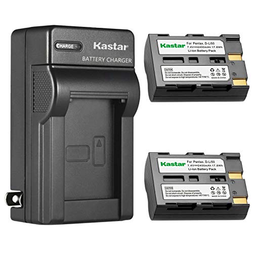 Kastar 2-Pack NP-400 Battery and AC Wall Charger Replacement for Konica Minolta NP-400 NP400 Battery, BC-400 BC400 Charger, Konica Minolta Dimage A1, Dimage A2, Dynax 5D, Dynax 7D Digital Camera