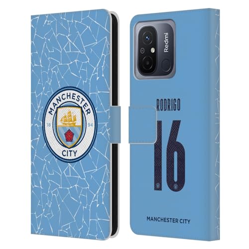 Head Case Designs Officially Licensed Manchester City Man City FC Rodrigo 2020/21 Players Home Kit Group 1 Leather Book Wallet Case Cover Compatible with Xiaomi Redmi 12C