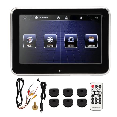 Reproductor de Reposacabezas, Reproductor Sistema de Entretenimiento para Asiento Trasero DC 12V Monitor Trasero para Automóvil Pantalla Táctil IPS de 8 Pulgadas MP5