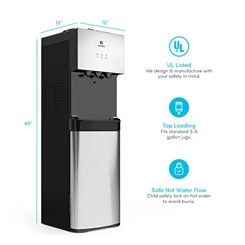 Avalon A10 Top Loading Water Cooler Dispenser, 3 Temperature, Child Safety Lock, Ul/Energy Star- Stainless Steel #TOP4