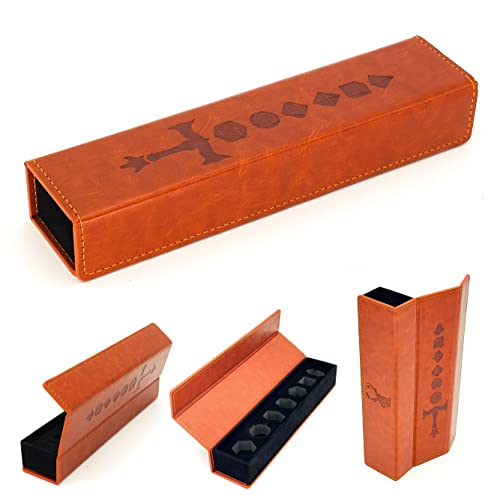 LORE Estuche de dados en diseño de cubo de piel elegante para juegos...
