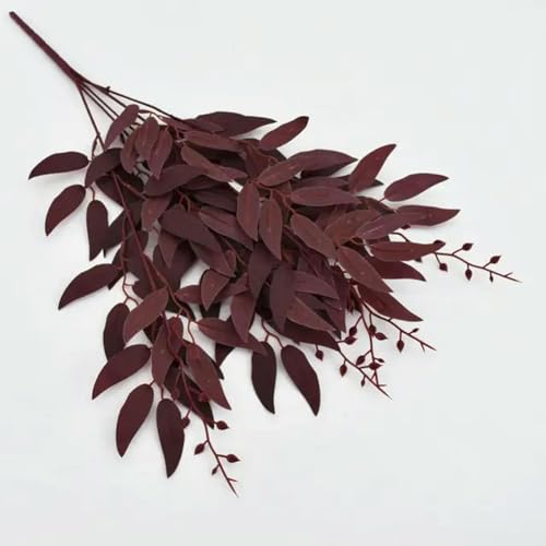 GeRRiT Bouquet di salice artificiale foglie finte per la casa Natale decorazione di nozze giugola festa salice vite finto fogliame piante corona-02