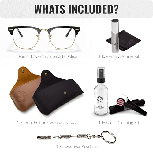 Ray-Ban RB3016 CLUBMASTER BLUE-VIOLET LIGHT CLEAR Square Shaped Sunglasses for Men & Women with Official RAYBAN Eyewear Kit2