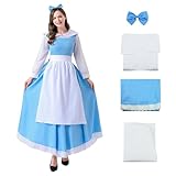 LILLIWEEN Beauty Belle Costume Dress Beast Costume Dan Stevens Halloween Maid Dress Fancy Party Dress Up L