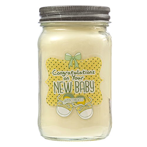 Baby Powder Fragrance Gift Candle - Perfect Shower Present - All Natural Soy Wax 16oz Mason Jar