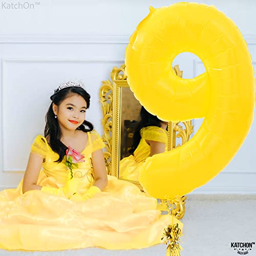Image of KatchOn Yellow 9 Number Balloon 40 Inch