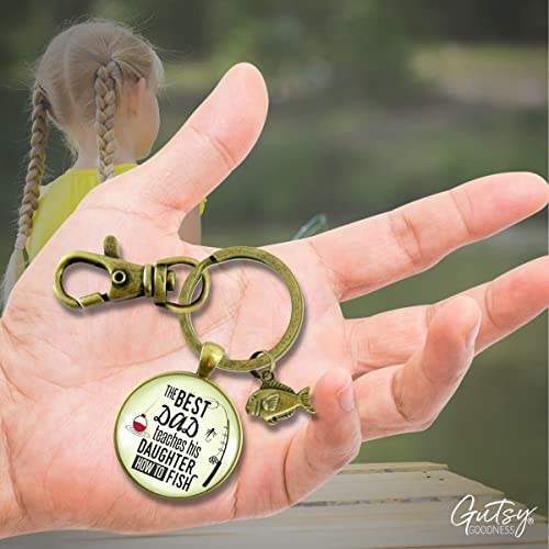 Gutsy Goodness PRKEYM005801 Fishing Dad Keychain From Daughter Best Dad Teaches His Daughter How To Fish Sentiment Pendant Key Ring For Men Father thumb #6