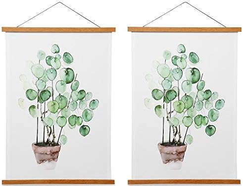 Poster Hanger Magnetic Wooden Poster Hangers, Teak Wood Magnet Poster Hanging Frame for Walls, Pictures, Prints, Maps, Scrolls and Canvas Artwork, 13 Inch, 13x22 13x19 13x18