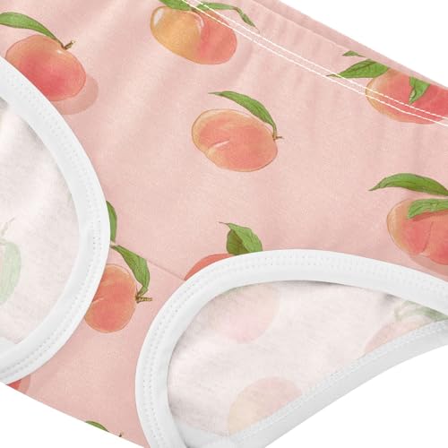 Wusikd Peach Fruits Girls' Underwear Cotton Pink Girls Briefs Soft Toddler Underwear 2T4