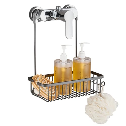 MAMHUN Etagere Douche a Suspendre, Gris Etagere Douche sans Percage, Etagere Salle De Bain Pour le gel Douche et le Shampooing