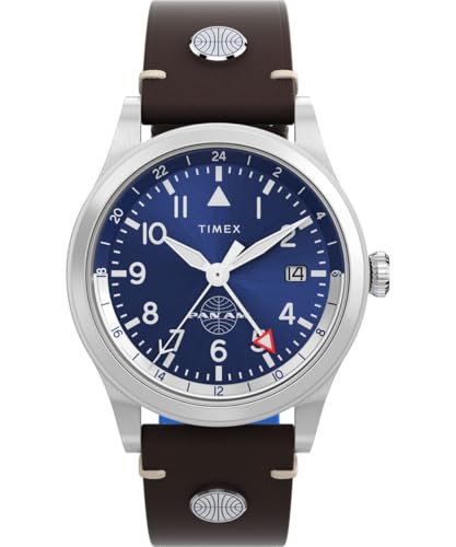 Timex Herren Analog Quarz Armbanduhr Waterbury GMT x Pan Am
