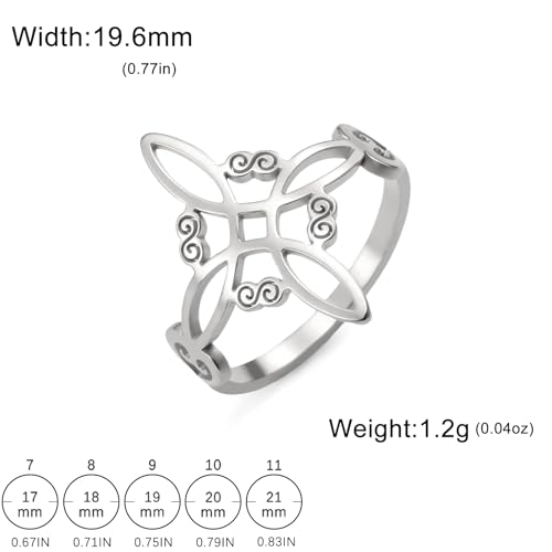 TEAMER Witches Knot Ring - Stainless Steel Celtic Amulet Vintage Knot Ring - Wicca Protection Jewelry For Women (Silver, 11) by TEAMER - Used condition - Image 7
