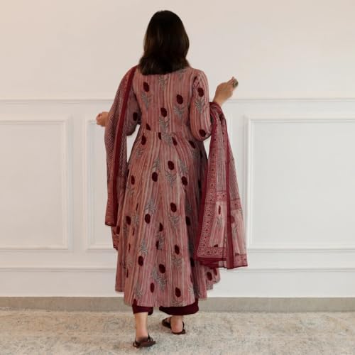Image of ANNI DESIGNER Women Rayon Blend Kurta with Pant & Dupatta