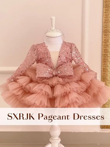 Cute Tulle Sequins Pageant Dresses for Girls Flower Girl Dresses for Wedding Birthday Party Ball Gowns3