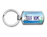 BRGiftShop Personalized Custom Name Metal Keychain Connecticut State License Plate