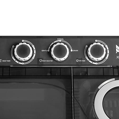 Winado 26Lbs Portable Washing Machine, Compact Mini Washer Machine & Dryer Combo, Built-In Gravity Drain, Small Twin Tub Washer With Spin Cycle For Laundry Room, Apartments, Dorms, Rv's (Black) #TOP6