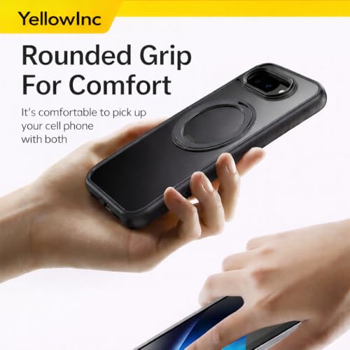Image of Lifetime Anti-Yellow Clear Case for Google Pixel 10A, 360 Magnetic Stand, Alloy Metal Buttons, UV Treated (Swiss Frosted White with Stand, Google Pixel 10a)