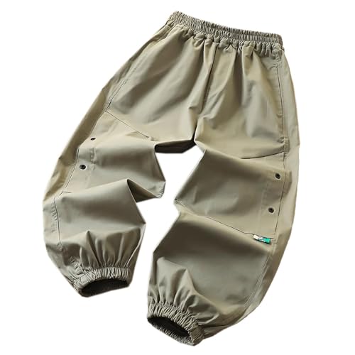 Boys Cargo Pants Casual Solid Color Elastic Wasit Trousers Baggy Fashion Lounge School Pants for Boys 9-12 Years