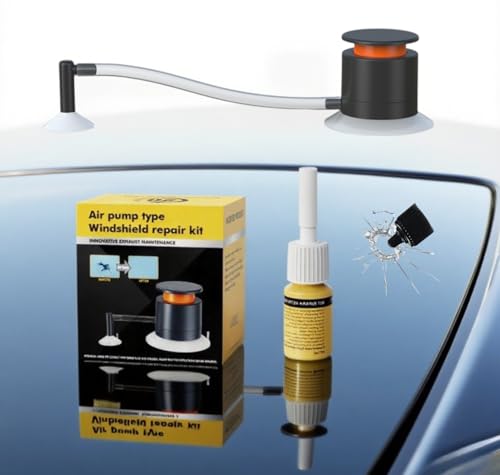Car Windshield Crack Repair Kit with Vacuum Suction-Long-Lasting,Invisible Windshield Repair Kit for Chips and Cracks on SUVs,Trucks,Windows!Easy to Stop Crack Spreading in 20 Mins! (Round Repair)