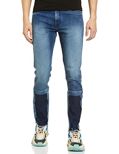 Image of The Indian Garage Co Men Regular Fit Solid Mid-Rise Stretchable Jeans