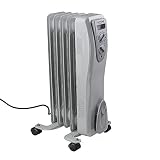 AMOS 5-Fin 1000W Oil Filled Radiator 3 Power Settings with Adjustable Temperatur...
