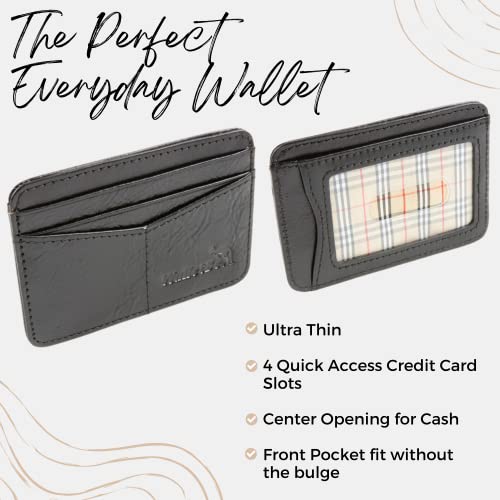 Men's Wallet Ultra-Thin RFID Front Pocket Outer ID Black3