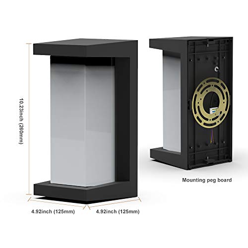 Shinbeam Outdoor Wall Porch Lights,Led Wall Sconces,Ip65 Waterproof Lighting Fixture,3-Color-Changeable Wall Fixture,Warm White Cold White And Nature White Color(Black) #TOP3