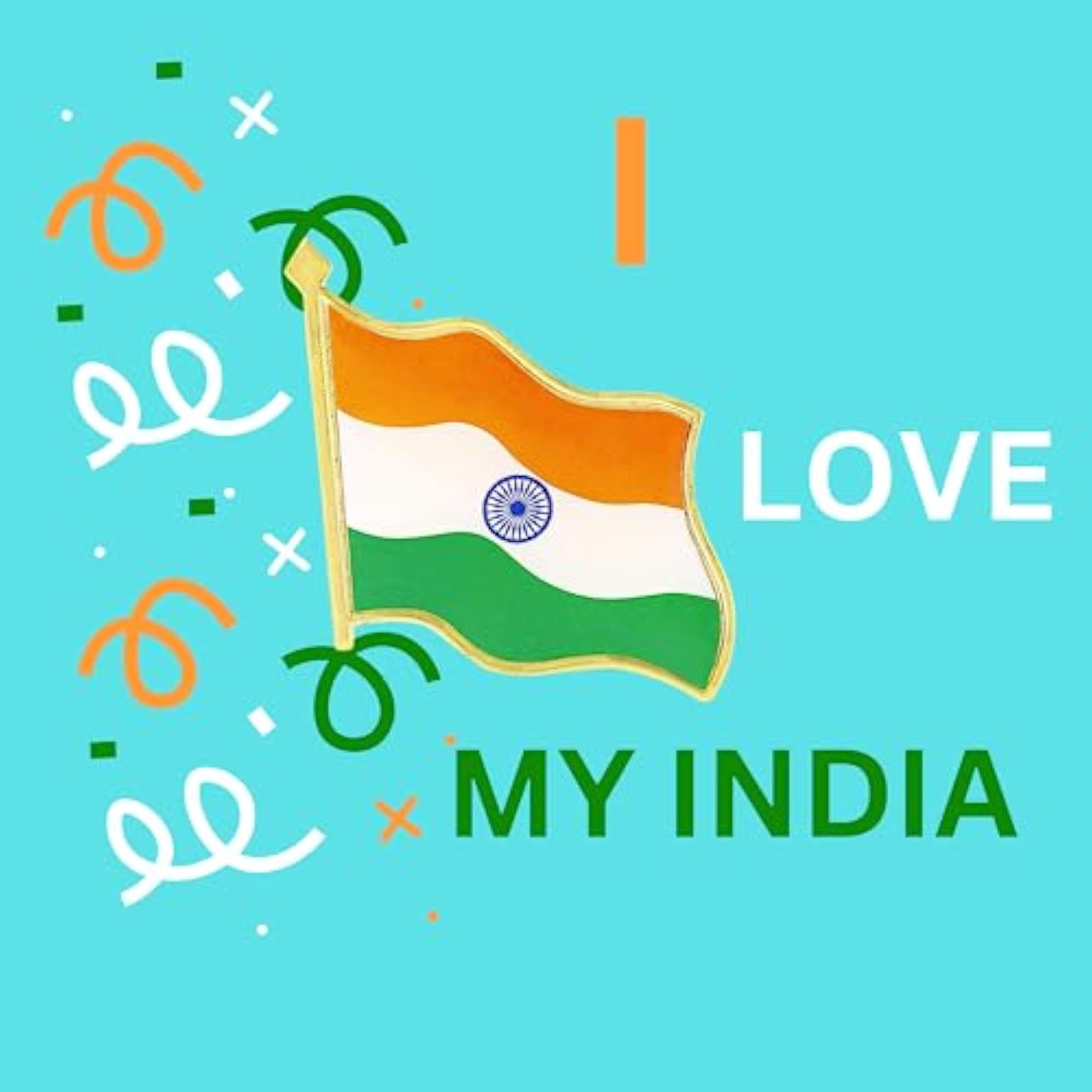 Gold-Plated Indian National Flag Brooch for Independence Day