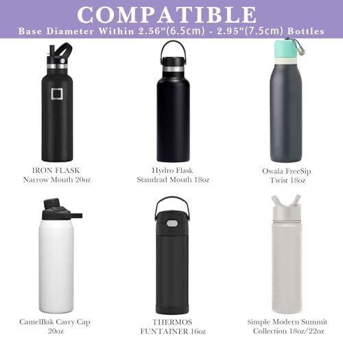 Porte-bouteille avec bandoulière violet clair pour Hydro Flask 18 oz