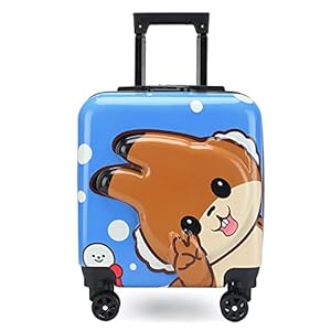 Cartoon trolleykoffer voor kinderen 18 inch instapkoffer voor kinderen Universele wielwachtwoordkoffer(Color:blue squirrel)