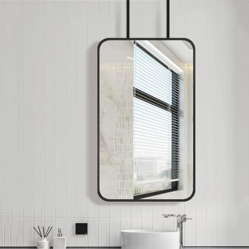 Miroir suspendu plafond en métal doré d'exception 60x90cm - 8