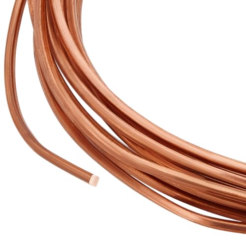 BENECREAT 3m/9.8Ft Square Copper Wire, 1.6mm/14 Gauge Pure Copper Wire, Craft Wire for Jewelry Making Gem Metal Wrap, Garden