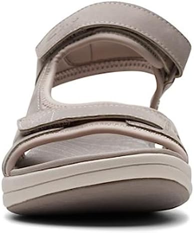 Clarks Women's Mira Bay Flat Sandal, Stone Textile, 8.5 | Image 2