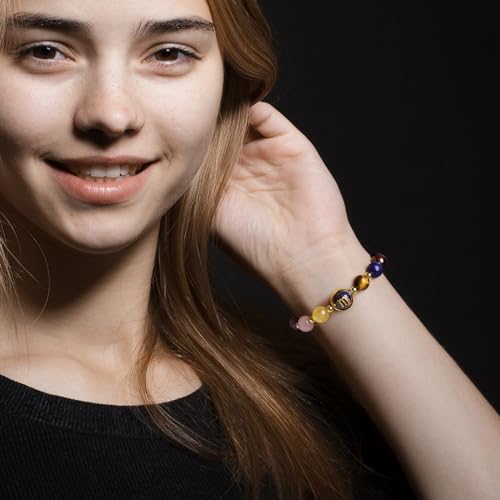 GolbalJew Zodiac Bracelets for Women 12 Constellations Healing Crystal Stone Beads Bracelet Birthday Zodiac Gifts Horoscope Spiritual Bracelet3