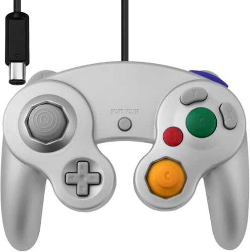 {Nintendo Wii Mando Clasico Nintendo Wii Control para Nintendo GameCube, WII/GC, Color Plateado