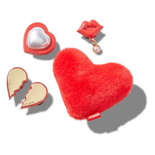 Crocs Jibbitz berlocker, röd alla hjärtans dag 5-pack