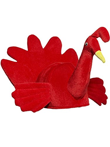 Forum Novelties Men's Plush Turkey Hat, Red, One Size