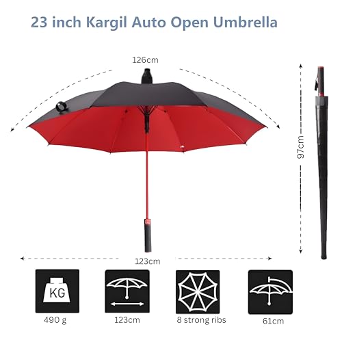 Image of Large Windproof Auto-Open Golf Cover Umbrella with Waterproof Telescopic Cover | Blocks Rain, Wind & UV | Eco-Friendly, Multicolor| Big Umbrella for Men & Women (Multicolor) (Set of 1)