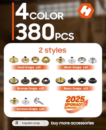 image for HAPDEN Heavy Duty Snap Fastener Tool, Snap Setter Tool with 100 Sets 4