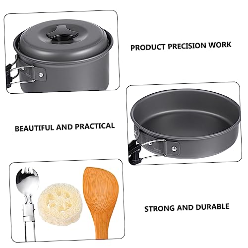 HONMEET Camping Cooking Portable Cooking Pot Pan Bowl Easy to Clean Outdoor Cookware for People for Hiking Camping BBQ - Image 4
