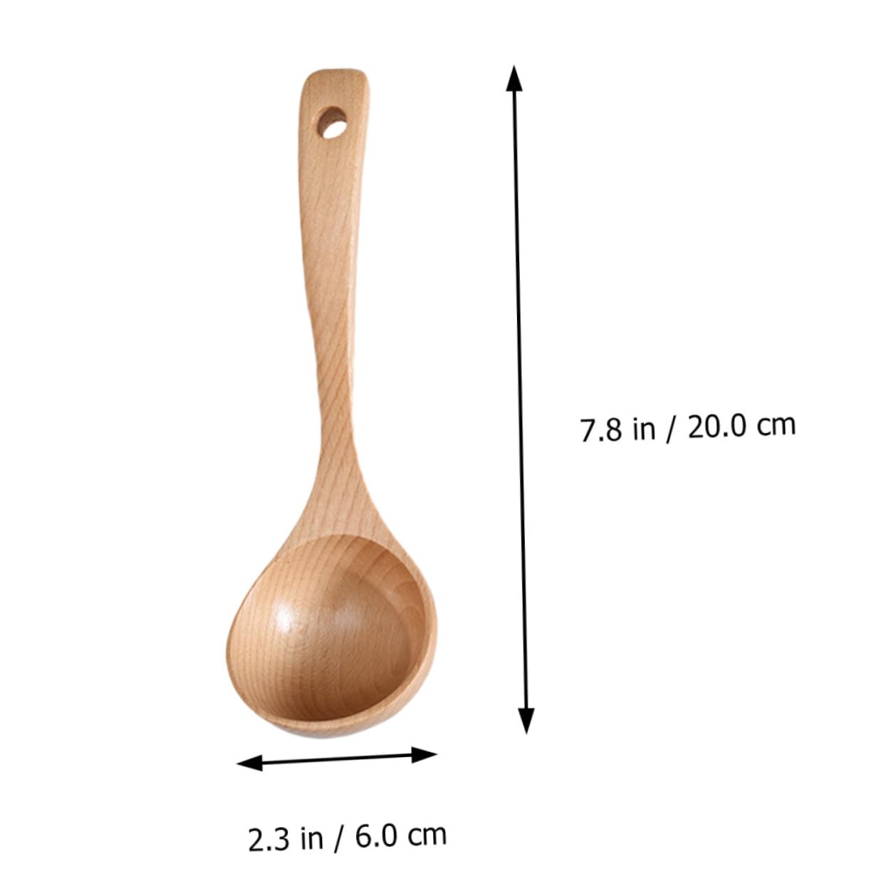 1 cuillère en bois de hêtre - Cuillères de cuisine - Cuillères à expresso - Ustensiles de cuisine asiatiques - Cuillères à soupe - Louches de service profondes - Cuillère de service
