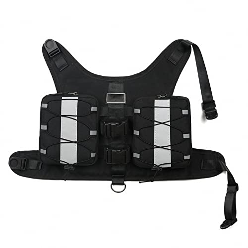 MAOTN Zaino/Pettorina Cane Riflettente per Animali Domestici,Borsa Portatile per Mimetizzazione/pattuglia/addestramento per Cani,Cinghia pettorale per Cani Comoda e Traspirante,Black,M