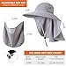 HEEHIPOO Mens Women Fishing Hat UPF 50+ Wide Brim Sun Hat with Face Cover & Neck Flap Grey