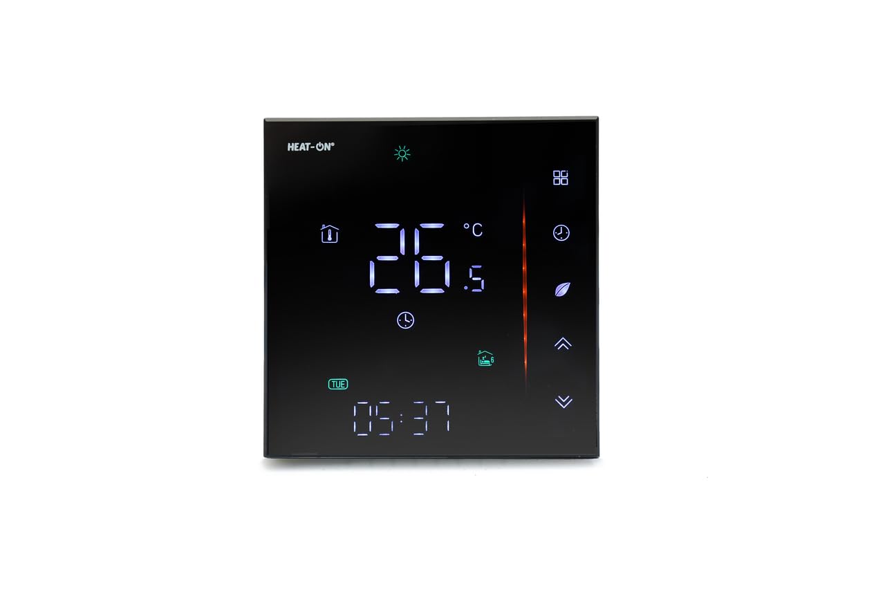 HEAT-ON Termostat HO WIFI GLASS BLACK Cyfrowy Tygodniowy (Czarny)