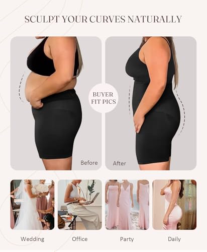 FeelinGirl High Waisted Women Shapewear Tummy Control Body Shaper Shorts for Women Butt Lifting Thigh Slimmer Shaper Girdle Panties Black