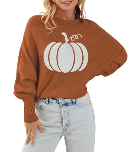 Womens Merry Christmas Sweaters Long Batwing Sleeve Sweater Loose Fit Pullover Top Sweaters